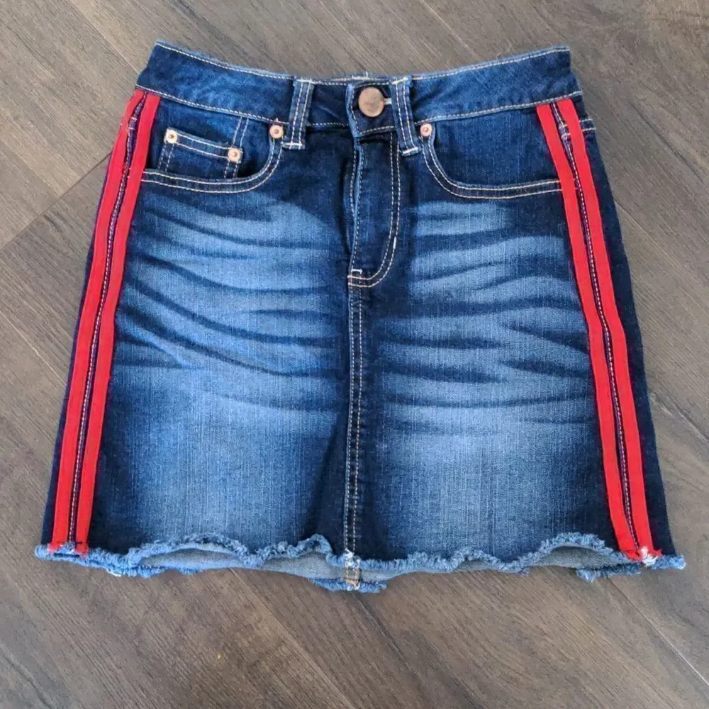 NoBo No Boundaries Denim‎ Skirt with Red Stripes size 5